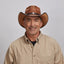 American hat makers Cyclone | Mens Leather Cowboy Hat